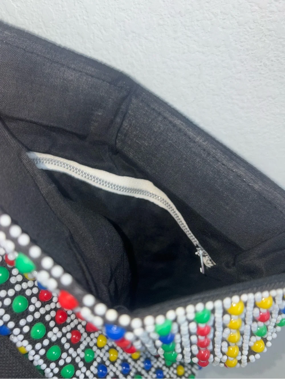 Vintage Colorful Beaded Fringe Retro 60s Mod Eclectic Festival Tote Bag